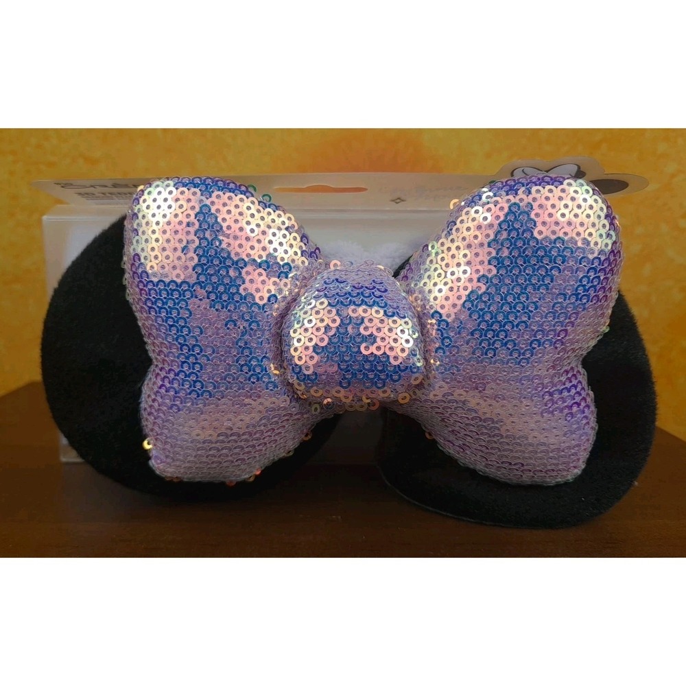 The Creme Shop x Disney 3D Teddy Headyband Minnie's Bow Plushie Spa Purple Sequi
